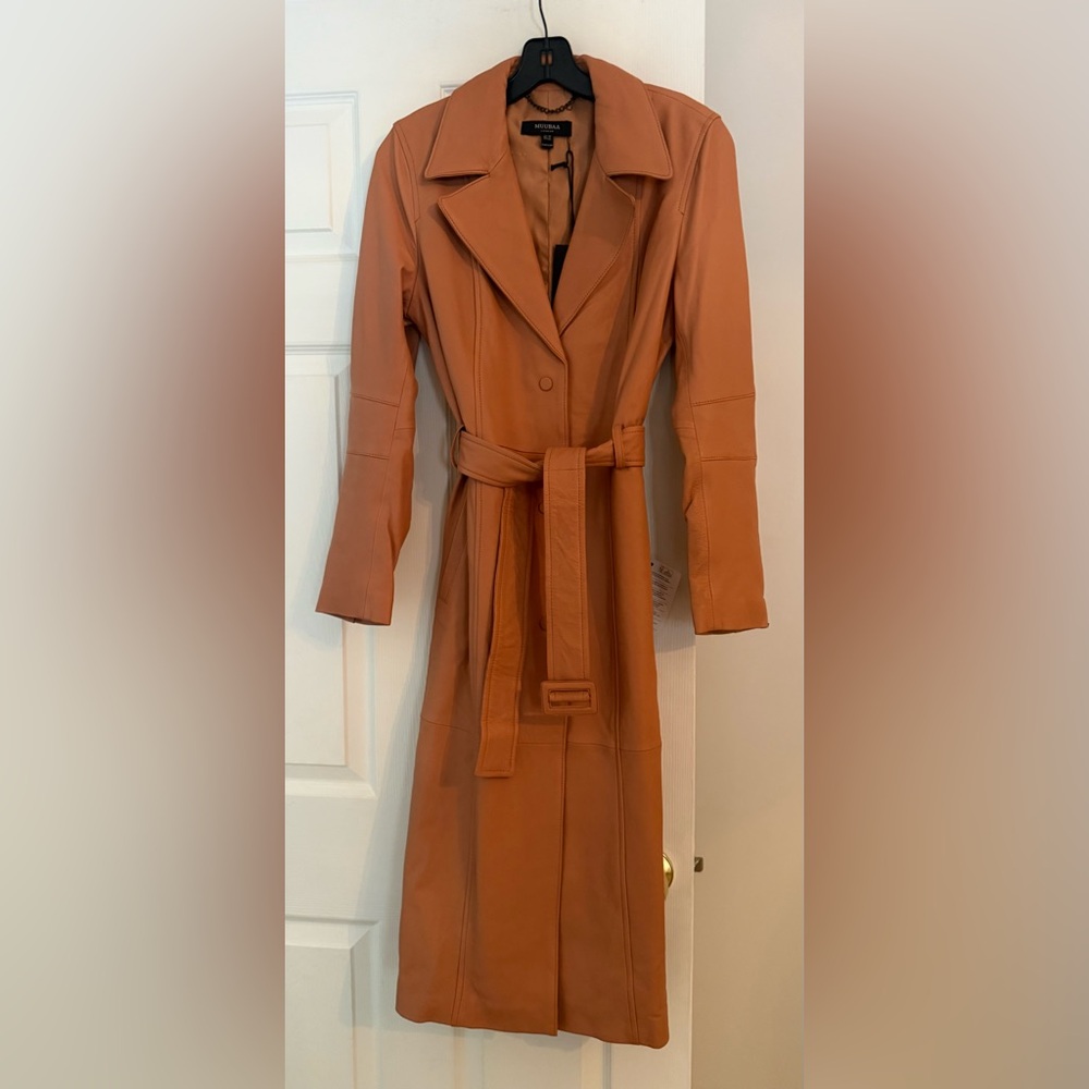 Muubaa Lambkin Leather Coat—NWT